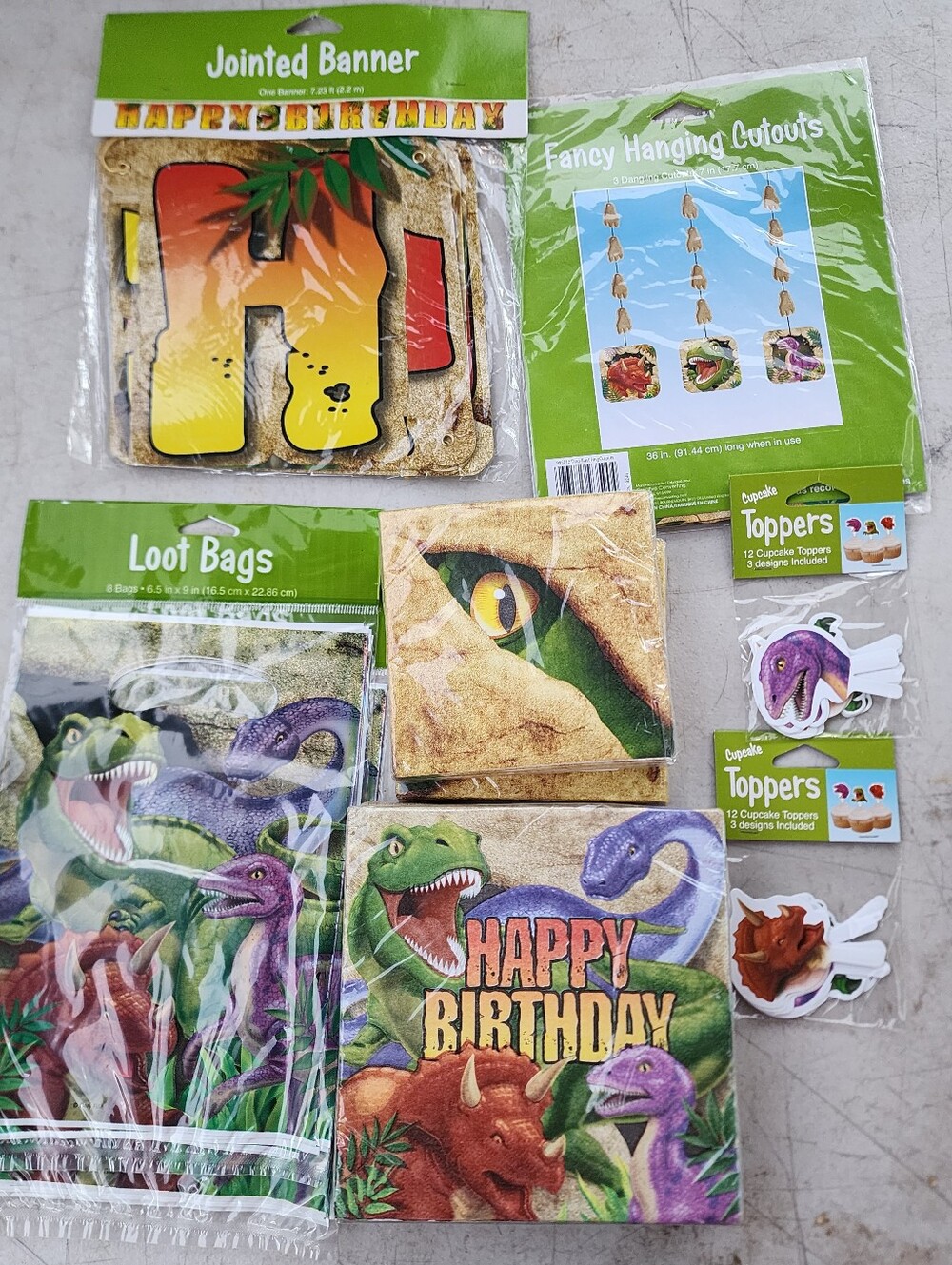Dinosaur Party Supplies Kit Happy Birthday Decorations
